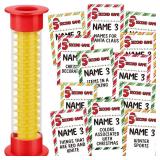 Foilswirl Christmas Party 5 Second Game, 72 Cards and Red 5 Second Hourglass Family Card Game Night with Galentine Family Friends Galentines Day for Ages 17+