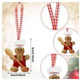 27 Pieces Gingerbread Ornaments Baking Gingerbread Man Farmhouse Ornaments Wooden Christmas Tree Decoration Set Hanging Assorted Small for Xmas Tree Home Decor