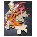 27 Pieces Gingerbread Ornaments Baking Gingerbread Man Farmhouse Ornaments Wooden Christmas Tree Decoration Set Hanging Assorted Small for Xmas Tree Home Decor