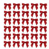 7Rainbows Boutique 1.5 Red Satin Ribbon Mini Bows for Craft Sewing Scrapbooking Wedding and Gift Wrapping