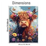 Canrichshop Highland Cow Paint by Numbers Kit for Adults,Cow Painting by Numbers,DIY Acrylic Paint Kit for Adults Without Frame,Easy Adult Paint by Number Kits on Canvas for Decor 16x20inch