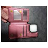 Vinich for iPhone 16 Pro Wallet Case with Card Holder, RFID Blocking Credit Slots Kickstand Shockproof Phone Cover Fit for iPhone 16 Pro 6.3 Wine Red