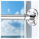 Shower Curtain Rod 31-100 In Adjustable Pole Heavy Duty Silver Tension Rods Spring Drilling and No Drilling Shower Rod for Bathroom Window Anti-Slip Never Rust