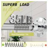 Shower Curtain Rod 31-100 In Adjustable Pole Heavy Duty Silver Tension Rods Spring Drilling and No Drilling Shower Rod for Bathroom Window Anti-Slip Never Rust