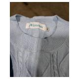 Big Girl Winter Pleated Hem Cable Knit Ruffle Cuff Dresses Elastic Waist Midi Outfit Sweater Dress Light Blue 10 Years