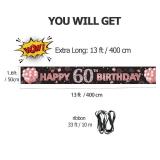 60th Birthday Decorations Yard Banner for Women, 60 Year Old Rose Gold Happy Birthday Decorations Signs, 60th Birthday Party Decoration Backdrop Supplies, Extra-Long 13ft x 1.6ft Indoor Outdoor PHXEY