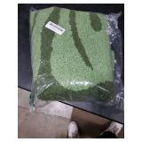 DEXI Bathroom Rug Non Slip, Washable Bath Mat Absorbent, Soft Microfiber Bathmat Monstera Deliciosa Embossed Leaf Carpet for Shower Floor, Square 31x31,Green