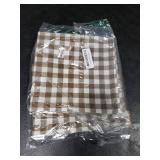 CARRIE HOME Outdoor Khaki and White Buffalo Plaid Pillow Covers 20x20 Set of 2, Khaki White Gingham Check Pillows Decorative Throw Pillow Covers, 20 x 20 Buffalo Plaid Pillow Covers for Couch