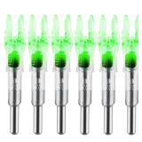 KEAUP 6PCS X Lighted Nocks for Arrows with .204 .233 .244 .246 Inside Diameter with H, S, GT Bushings High-Visibility LED Arrow Nocks, ON/Off Switch Included