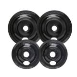 COZZIVITA Black Stove Burner Drip Pans for Electric Stove Top - 318067051 5304430150 Perfectly Fit Frigidaire Kenmore Electric Range - 10% Energy Save by Enamel Spraying -2 x 6 in, 2 x 8 in