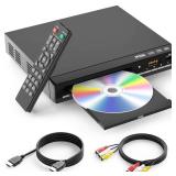 DVD Players for TV with HDMI,Plays All Regions and Formats,CD Player for Home,Support 1080P Video/CD/DVD/VCD/JPEG/USB, Remote, HDMI and RCA Cables Included