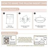 Throw Pillows Insert Set of 2, White 12x12 in Pillow Inserts with 100% Cotton Cover,Bed and Couch Decorative Stuffer Pillows,Indoor Pillows for Sofa