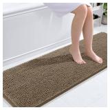 OLANLY Bathroom Rugs 59x20, Extra Soft Absorbent Chenille Bath Rugs, Rubber Backing Quick Dry, Machine Washable Bath Mats for Bathroom Floor, Tub and Shower, Home Decor Accessories, Tan