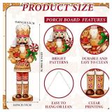 Memorywuu Winter Snowman Porch Sign Wooden Porch Decor Winter Christmas Nutcracker Snowman Front Door Welcome Standing Sign for Xmas Farmhouse Outdoor Yard Wall Hanging Decorations(40 Inch,Nutcracker)