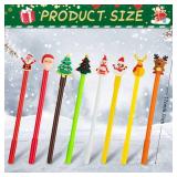Fainne Bulk Pcs Christmas Gel Ink Pen Bulk, 24 Style Novelty Christmas Series Rollerball Pens Black Gel Ink Xmas Tree Snowman Reindeer Santa Claus Shape Pen for School Student Party Supplies