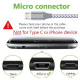 Hoblaze Micro USB Cable 10FT, Android Charger Cord 3Pack Long Nylon Braided Sync and High Speed Charging Cord Compatible with Samsung Galaxy S7 Edge S6, Android & Windows Smartphones and More