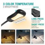 Vekkia/LuminoLite Rechargeable Book Light, Reading Lights for Books in Bed, 3 Colortemperature Ã 3 Brightness, Up to 70 Hours Lighting, Great for Readers, Travel (Black)