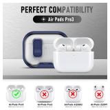 for AirPods Pro 3 Case (2025) with Phone Stand & Cleaner Kit, Cute Soft Silicone Cover for AirPods Pro 3rd Genera case with Keychain for Women Men with Keychain for Airpod Pro case(2025) Dark Blue