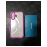 Diaclara Designed for iPhone 16 Case 6.1 Inch,Upgraded [Full Camera Protection] Full Body Rugged Clear Bumper Case with Built-in Privacy Screen Protector for iPhone 16,Pink