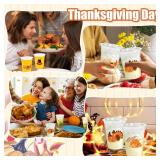 Thanksgiving Party Decoration Disposable Plastic Cups, Bulk Pack 12oz Fall Disposable Plastic Cups with Fall Pumpkin Leaf Truck for Thanksgiving Autumn Fall Harvest Wedding Party Decoration Supplies