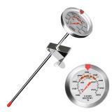 Candy Thermometer and Deep Fry Thermometer with 2 Inch Large Dial, 9 Inch Stainless Steel Probe Temperature Guide for Candy Making, Frying, Confectionery, Dessert, Chocolate, Jam, and BBQ