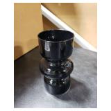 BLOFLO Black Glass Hydroponic Vase, 7Inches Glass Vase for Flower, Modern Geometric Three-Layer Floral Vases for Home Office, Wedding Table Decoration(Black)