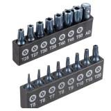 ARUCMIN 16-Piece Security Torx Bit Set T5-T50, Tamper Resistant Star Bits Set S2 Steel with a 1/4 Adaptor