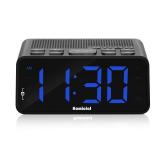 Homicial Digital Alarm Clock Radio with AM/FM Radio, Multi-Colors 1.4in LED Digits, Preset, Sleep Timer and Clear Display with Dimmer for Bedroom Bedside, Battery/Plug-in Powered