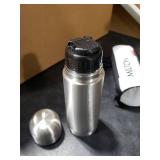 Milton Thermosteel Flip Lid Flask 350, Double Walled Vacuum Insulated Thermos 350 ml | 12 oz | 24 Hours Hot and Cold Water Bottle with Cover, 18/8 Stainless Steel, BPA Free, Leak-Proof | Silver