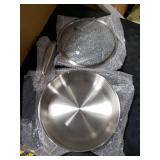 GOLDEN KEY 12 Inch Tri-Ply Stainless Steel Frying Pan, Stainless Steel Pans with Lid,Stainless Steel Skillet Induction All Cooktops, PFOA/PTFE Free Skillet,Health&Safety,Heavy Duty&Fast & Even Heat MI