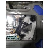 61 Piece Kids Microscope Kit, 100X-1200X Magnification with LED Light | Durable Metal Body, Slides & Carrying Box | STEM Biology Science Kit, Educational Gift for Children Ages 6-12