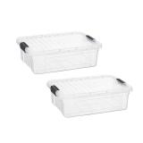 Superio Storage Bins with Lids- 2 Pack, 7.4 Qt Clear Boxes for Organizing, Stackable Plastic Containers- BPA Free, Non-Toxic, Odor Free, Organizer for Home, Office, Dorm