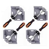 WYQYQ 4pcs Corner Clamp - Right Angle 90 Degree Wood Clamps For Woodworking, With Adjustable Swing Jaw Aluminum Alloy Frame, For Welding, DIY Woodworking