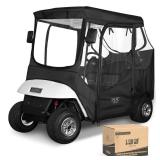 10L0L 2 Passenger Golf Cart Driving Enclosure for EZGO TXT and RXV Model, 4-Sided Clear Window 600D Rain Cover All Weather Windproof Waterproof