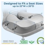 5 STARS UNITED Seat Cushion for Tailbone Pain Relief Large Memory Foam Cushion for Coccyx, Hip, Sciatica & Post-Surgery Recovery Wheelchair, Car, Desk, Gaming & Office Chairs, Light Gray