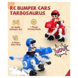 Dinosaur Remote Control Bumper Cars Set of 2, Dinosaur Toys with Light and Music, RC Ejecting Bumper Car for Kids, Exciting Player Battle Toys for Ages 3-8, Birthday Gifts for Boys Girls