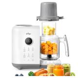 Bear Baby Food Maker with 18.5oz Dual-Layer Steam Baskets, OneStep Baby Food Processor Steamer Puree Blender Grinder Mills, Auto Cooking Grinding&Sterili-zing for Healthy Homemade Baby Food, BPA-Free