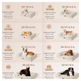 EHEYCIGA Orthopedic Dog Bed for Small Dogs, Waterproof Memory Foam Small Dog Beds with Sides, Non-Slip Bottom and Egg-Crate Foam Medium Pet Couch Bed with Washable Removable Cover, Beige