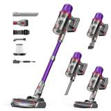 iXlion Cordless Vacuum Cleaner - Powerful Stick Vacuum with HEPA Filter, 55-Min Runtime, LED Light, Anti-Tangle Brush, Detachable Battery, Lightweight for Home, Pet Hair, Carpets & Hard Floors