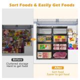 NADAMOO Freezer Organizer Bins, 2 Packs Large Expandable Stackable Chest Freezer Containers with Handle, Metal Adjustable Storage Baskets for Fridge, Deep Freezer, Cabinet, Kitchen, Pantry - Black