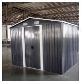 [W](LHR-MS0806) LandHonor - 8ft x 6ft Galvanized Apex Roof Metal Shed