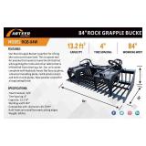 (RGB-84W) Arteer - 84in Rock Skid Steer Grapple Bucket