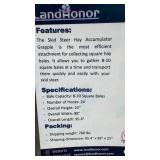 (HAG-12-24Q) LandHonor -  Skid Steer Hay Accumulator Grapple - Unused