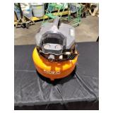 6 Gal. 150 PSI Portable Electric Oil-Free Jobsite Pancake Air Compressor with Dual Pressure Gauges and 2-Quick Couplers - Retail: $119