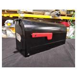 MB1 Black, Medium, Steel, Post Mount Mailbox and 2 in. In-Ground Post Kit (See Pictures and Description) - Retail: $0