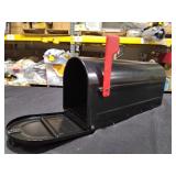 MB1 Black, Medium, Steel, Post Mount Mailbox and 2 in. In-Ground Post Kit (See Pictures and Description) - Retail: $0