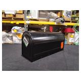 MB1 Black, Medium, Steel, Post Mount Mailbox and 2 in. In-Ground Post Kit (See Pictures and Description) - Retail: $0