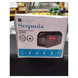 Architectural Mailboxes Sequoia Modern Galvanized Steel Post Mount Black Mailbox MSRP $94.97 - Retail: $94