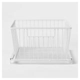 Open Drawer Organizer Matte White - Brightroomâ¢: Metal Utility Storage with Handles, 0.55 Capacity - Retail: $25