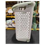 Rolling Hamper White with Daydream Green Handles - Brightroomâ¢ (See Pictures and Description) - Retail: $0